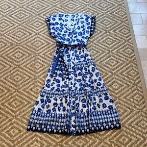 Abercrombie & Fitch Blue and White Abstract Blouse